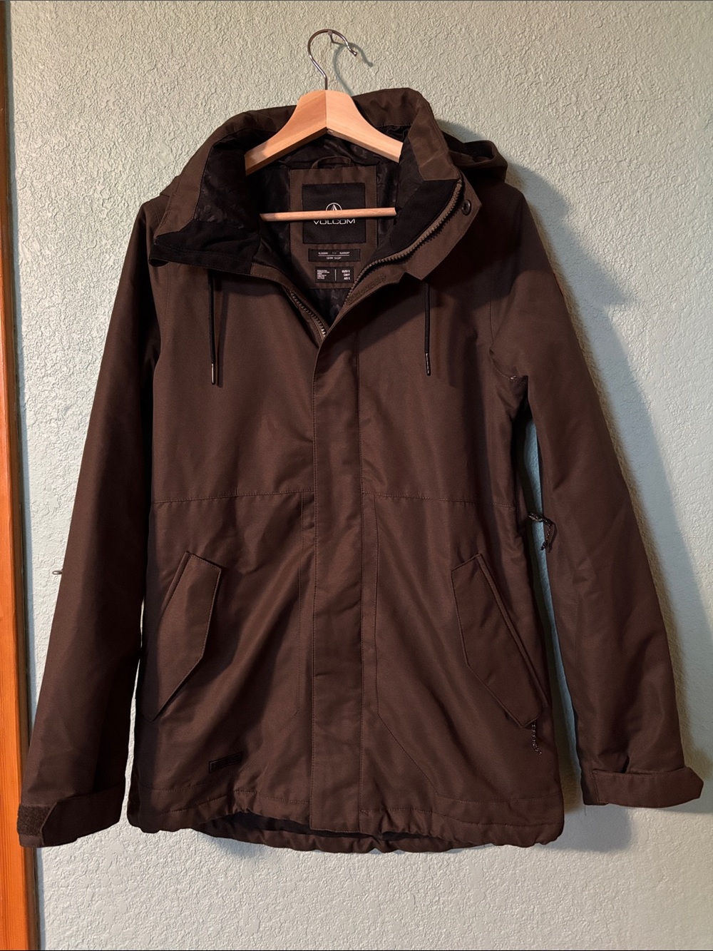 Volcom Womens Stoney Shadow Insulated Brown Snow Jacket Size Small Like New